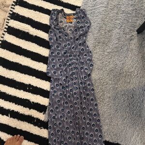 Tory Burch Navy and White Patterned Dress